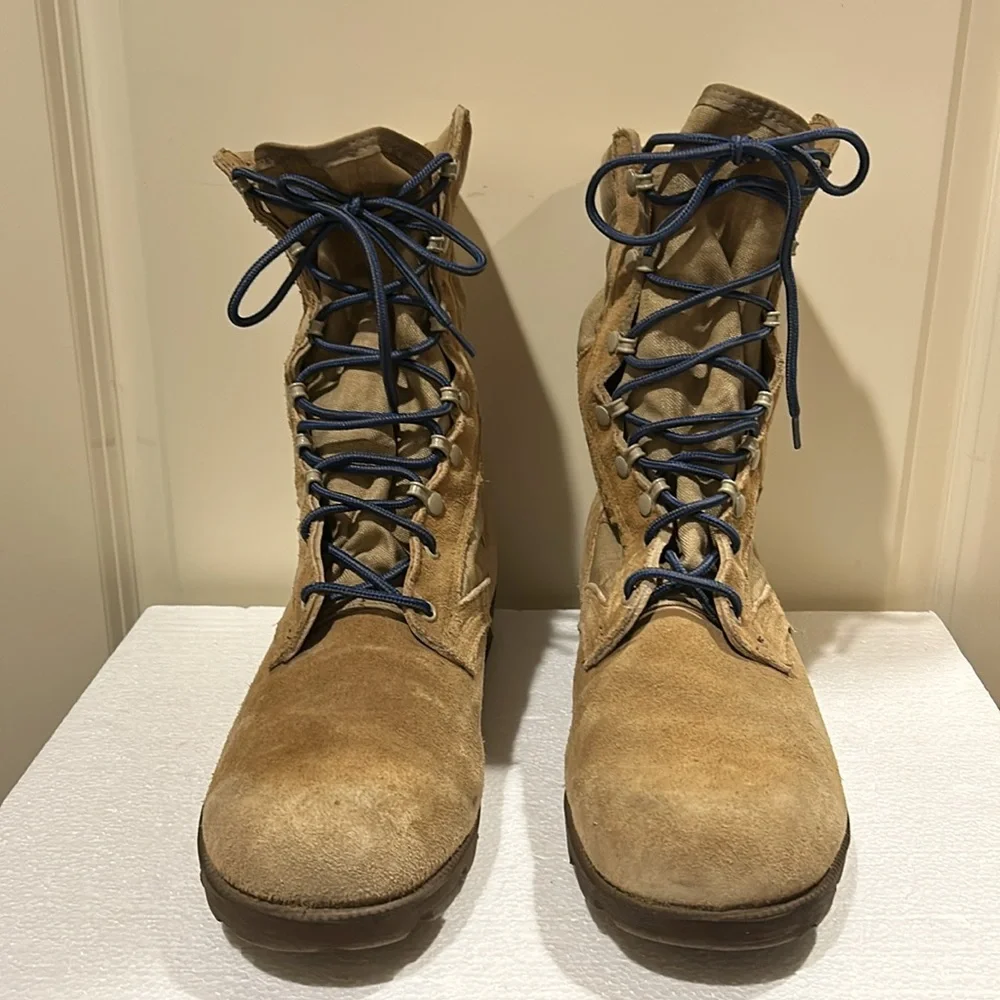 Ro-Search mens Army Combat Tactical Training lace up Boots suede canvas size 12